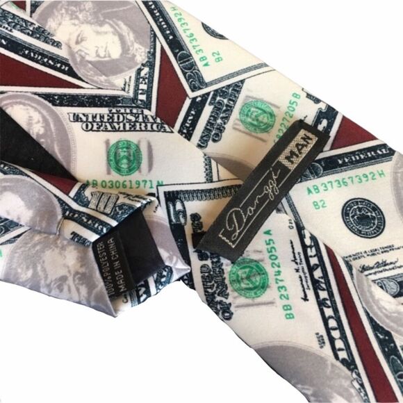 Danggi Man Money Tie White Green - Picture 3 of 6